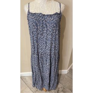 Natural Life Womens Blue Floral Maxi Low Back Dress - size M